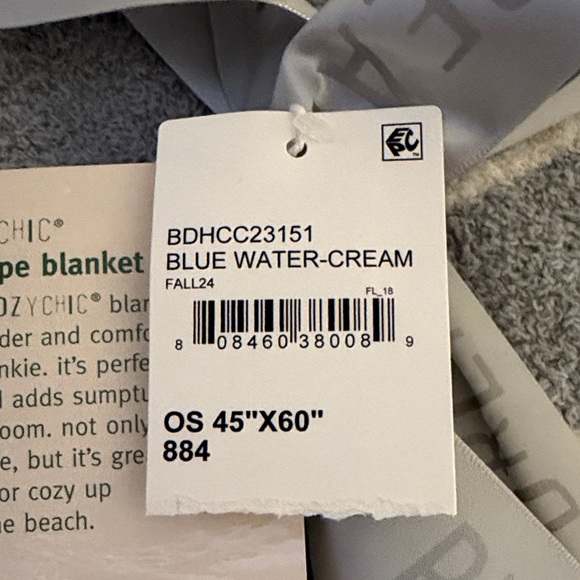 Barefoot Dreams CozyChic Blanket in Soft Gray and Cream - Picture 3 of 3